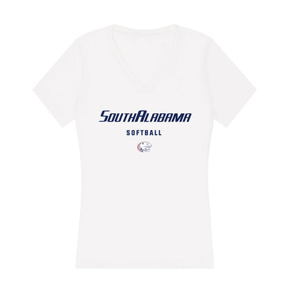 South Alabama - NCAA Softball : Kylee Savant - Women's V-Neck T-Shirt-0