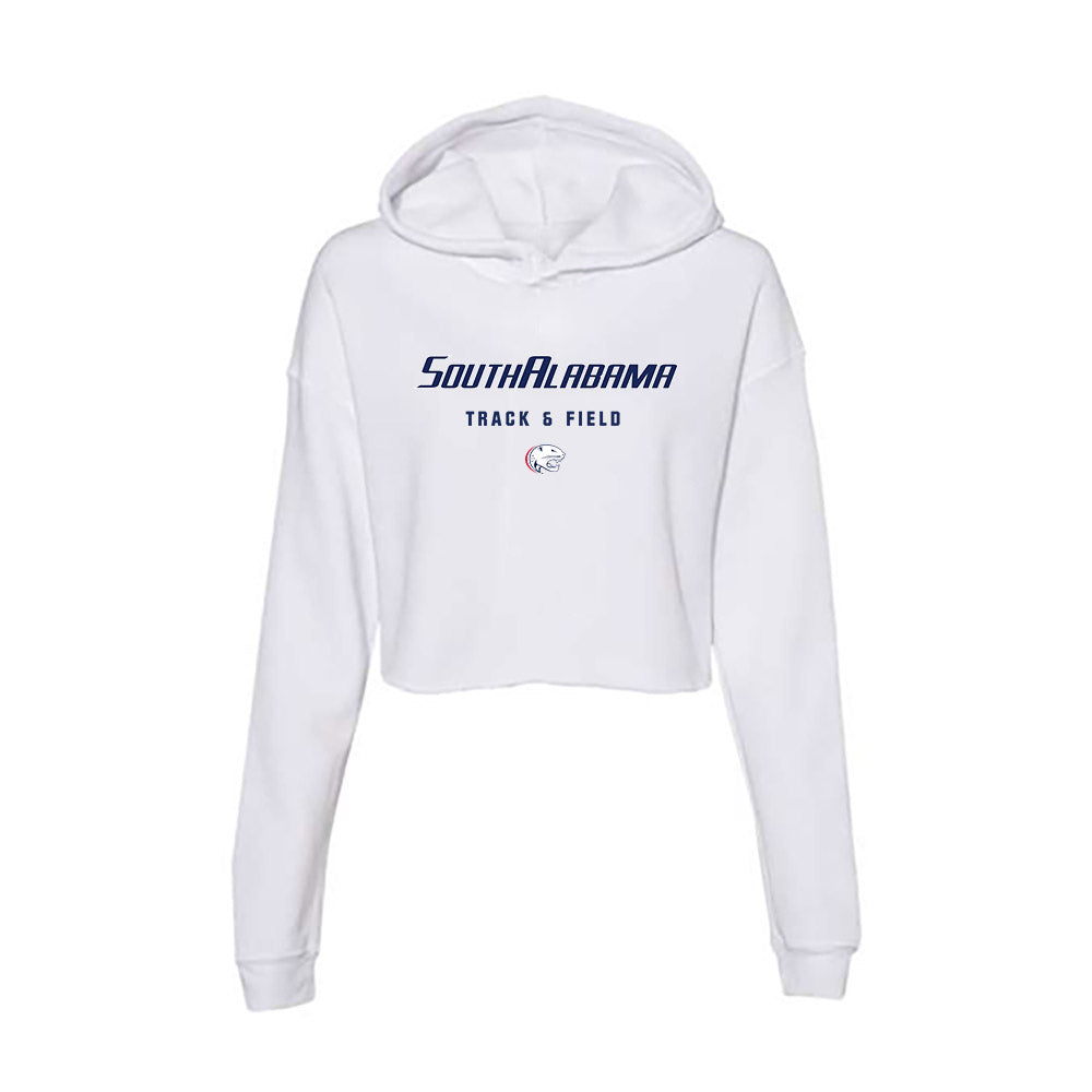 South Alabama - NCAA Men's Track & Field : John Mitten - Women's Crop Fleece Hoodie-0