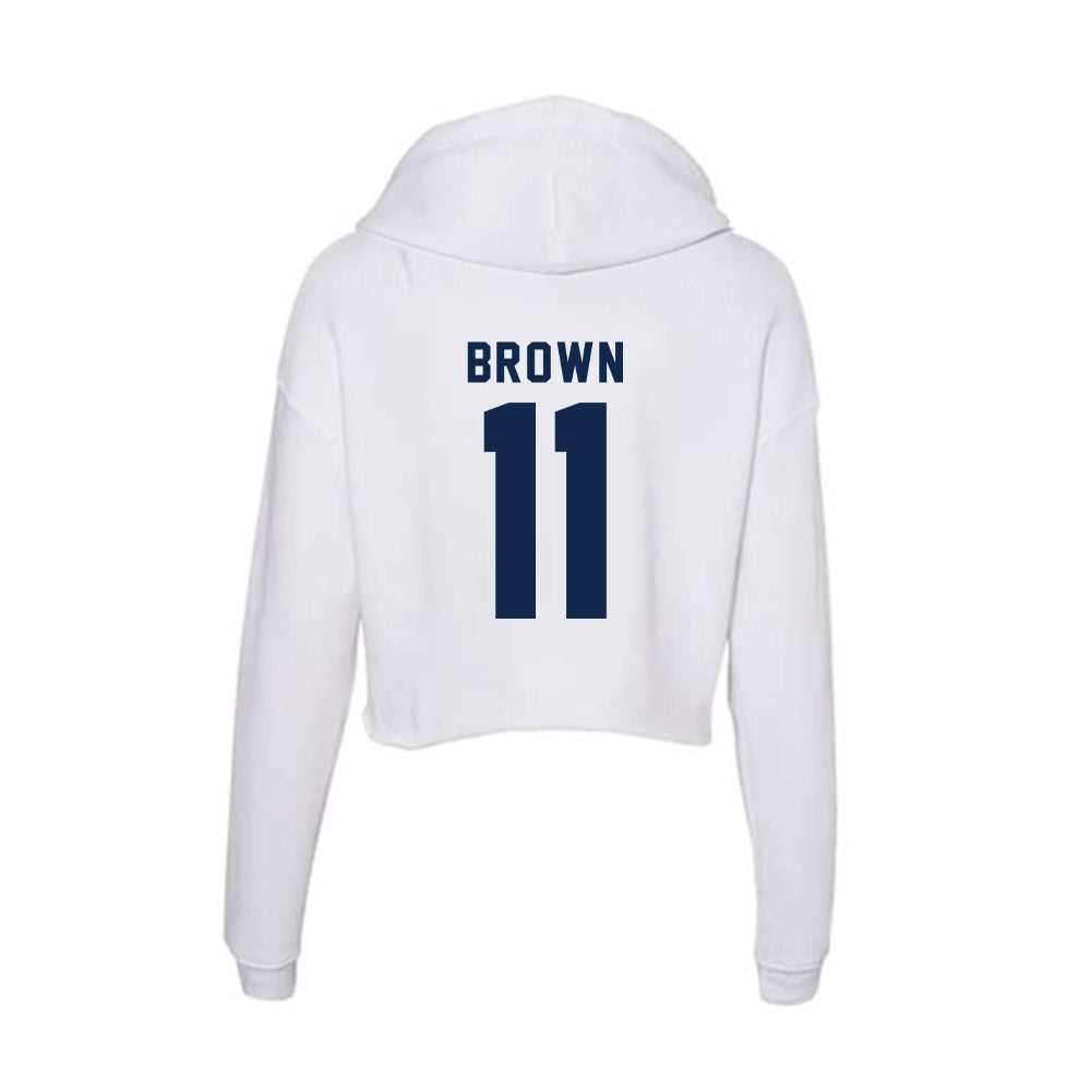 UCSD - NCAA Baseball : Quincey Brown - Women's Crop Fleece Hoodie-1