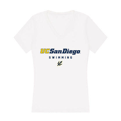 UCSD - NCAA Men's Swimming : William Seymour - Women's V-Neck T-Shirt-0
