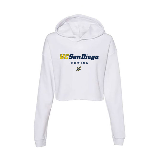 UCSD - NCAA Women's Rowing : Maya Zentner - Women's Crop Fleece Hooded Sweatshirt-0