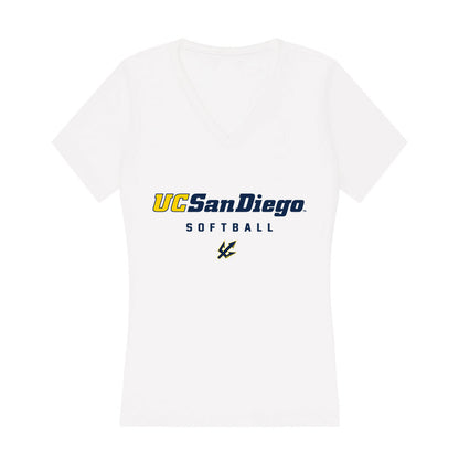 UCSD - NCAA Softball : Elise Nishimura - Women's V-Neck T-Shirt-0