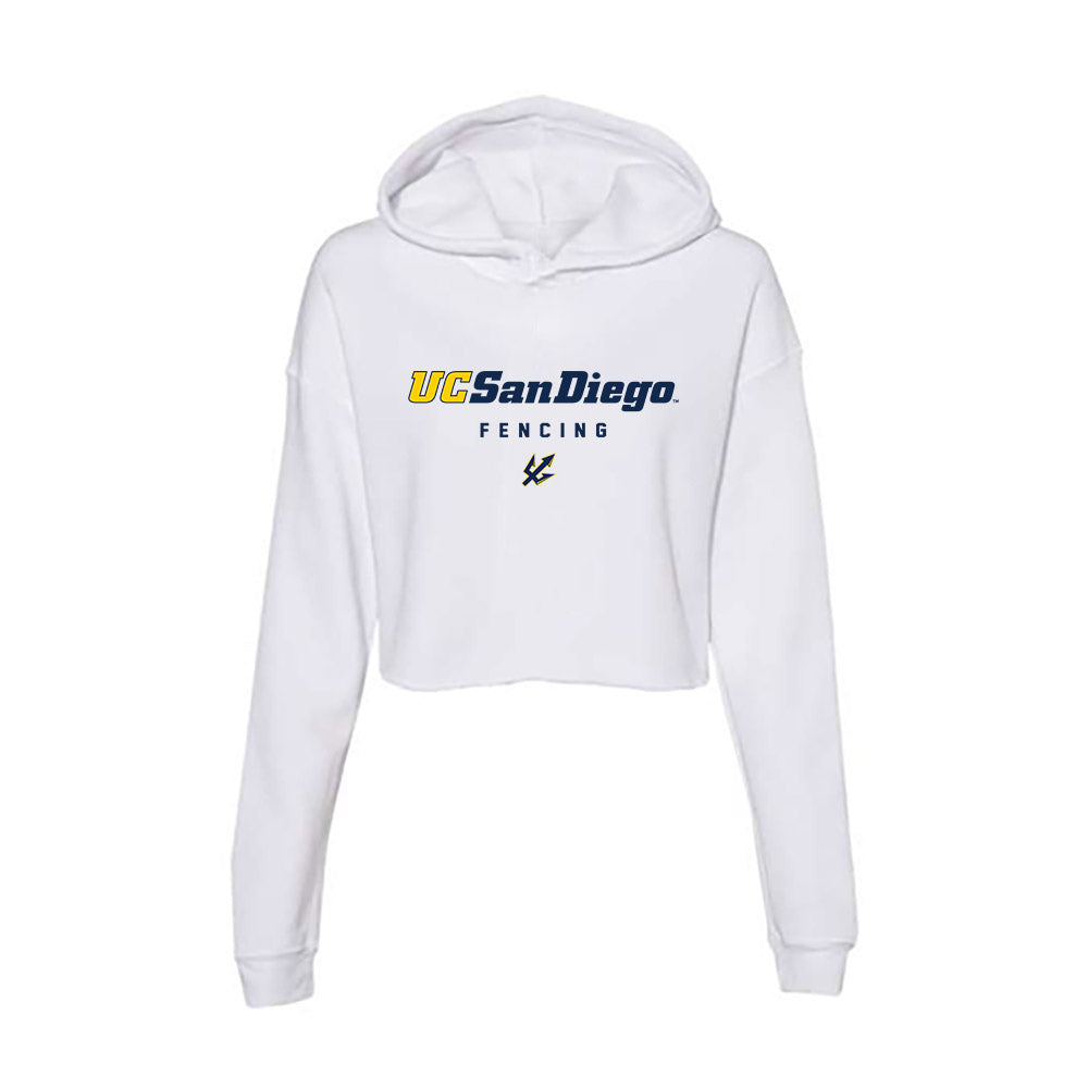 UCSD - NCAA Women's Fencing : Sasha Medvinsky - Women's Crop Fleece Hooded Sweatshirt-0