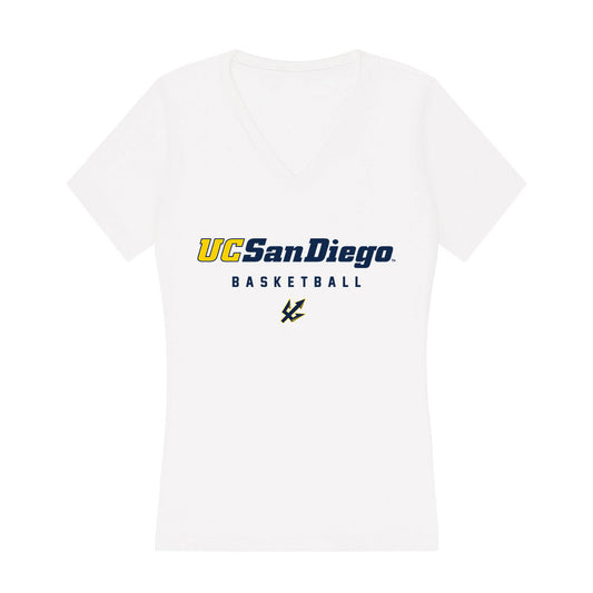 UCSD - NCAA Men's Basketball : Jaden Vance - Women's V-Neck T-Shirt-0