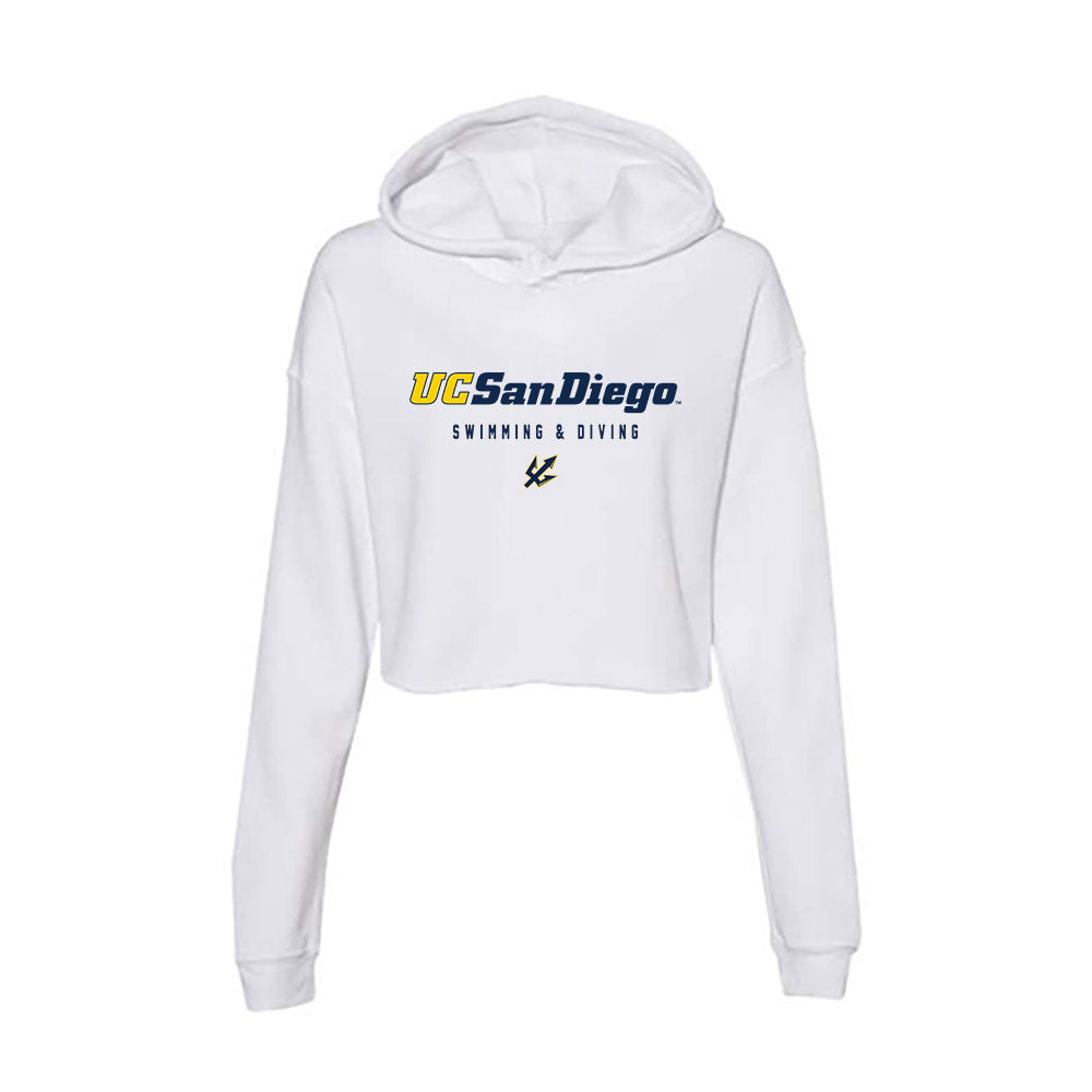 UCSD - NCAA Women's Swimming : Jasmine Phuong - Women's Crop Fleece Hoodie-0
