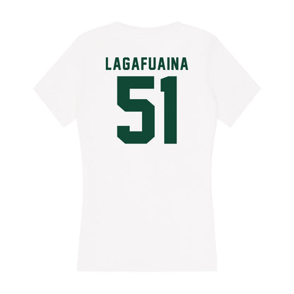 Hawaii - NCAA Football : LesterLaisene Lagafuaina - Women's V-Neck T-Shirt-1