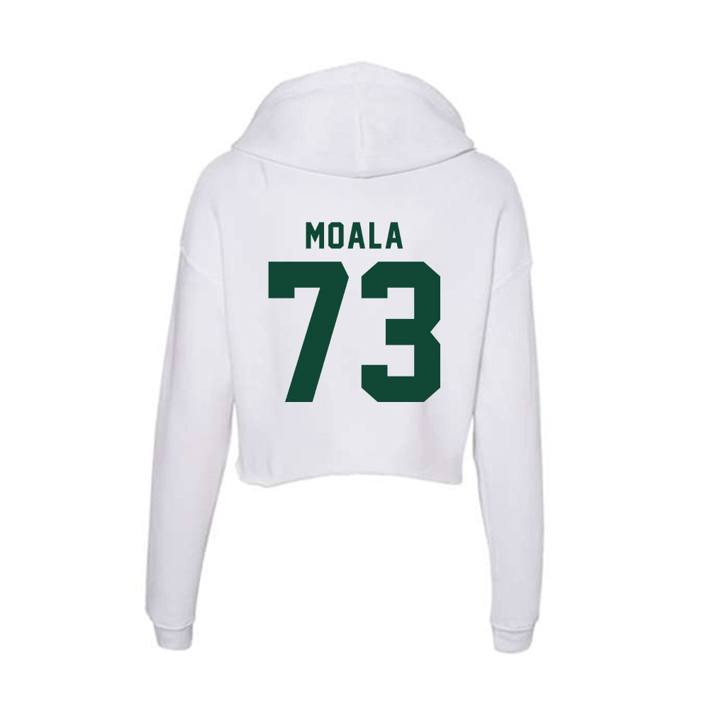 Hawaii - NCAA Football : Lipe Moala - Classic Shersey Women's Crop Fleece Hooded Sweatshirt-1