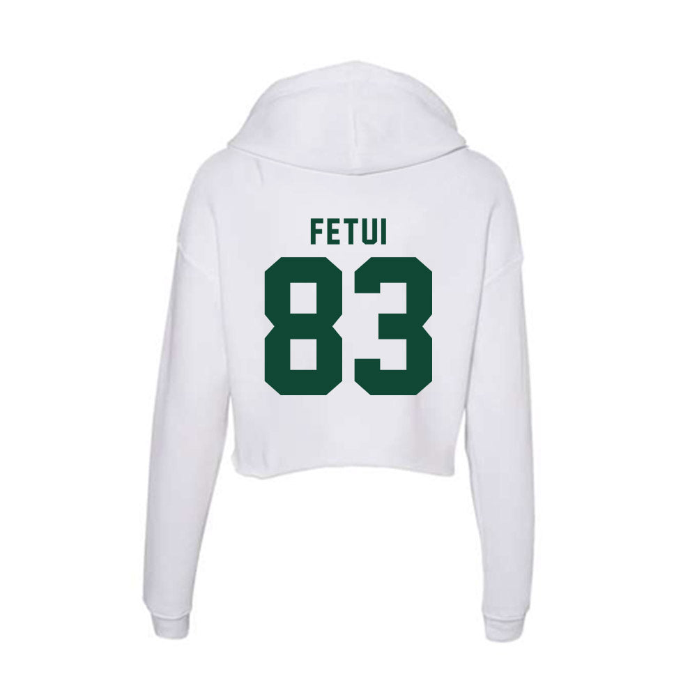 Hawaii - NCAA Football : Josiah Fetui - Women's Crop Fleece Hoodie-1