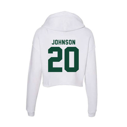Hawaii - NCAA Men's Basketball : Isaac Johnson - Women's Crop Fleece Hoodie-1