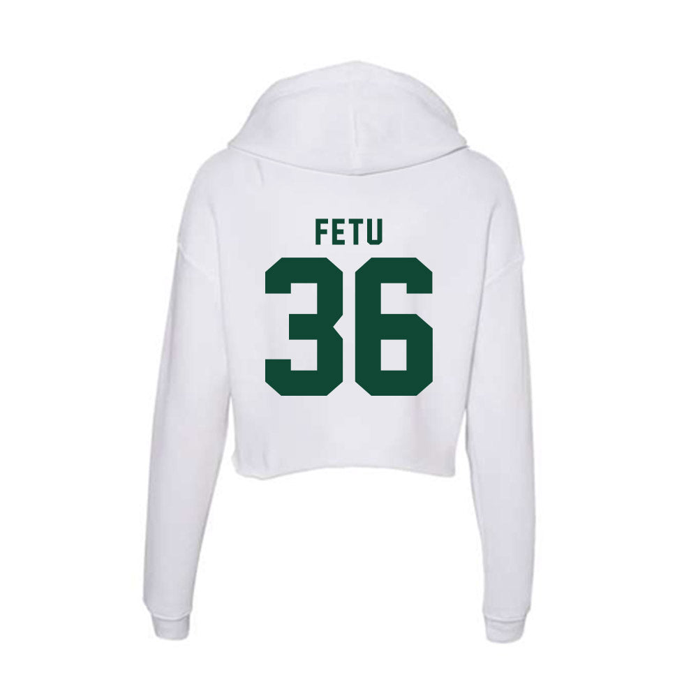Hawaii - NCAA Football : Jordan Fetu - Classic Shersey Women's Crop Fleece Hooded Sweatshirt-1