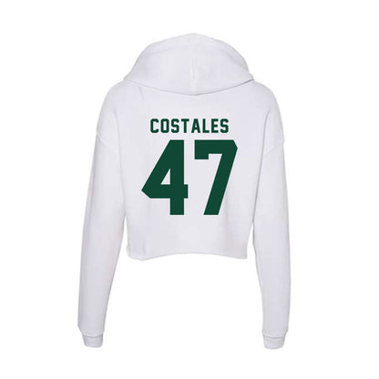 Hawaii - NCAA Football : Kingston Costales - Women's Crop Fleece Hoodie-1