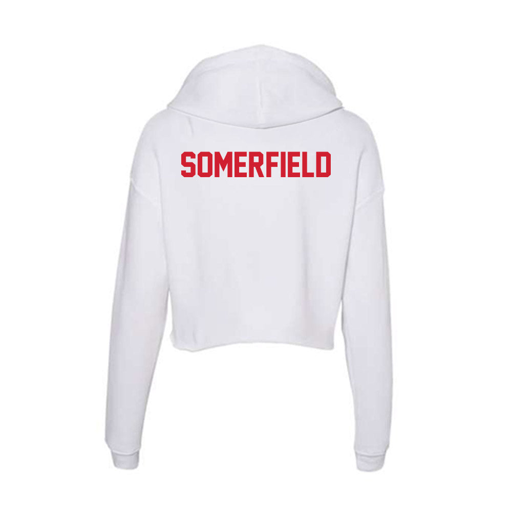 Arkansas State - NCAA Men's Golf : Chris Somerfield - Women's Crop Fleece Hoodie-1