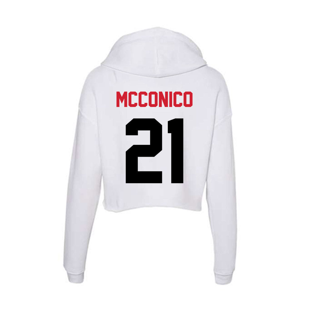 Arkansas State - NCAA Football : Malik McConico - Women's Crop Fleece Hoodie-1