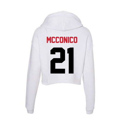 Arkansas State - NCAA Football : Malik McConico - Women's Crop Fleece Hoodie-1