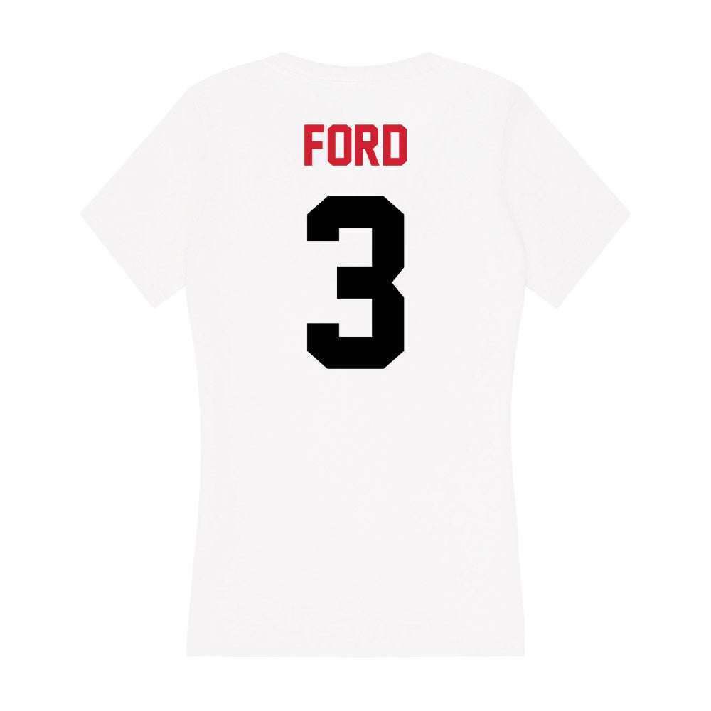 Arkansas State - NCAA Men's Basketball : Derrian Ford - Women's V-Neck T-Shirt-1
