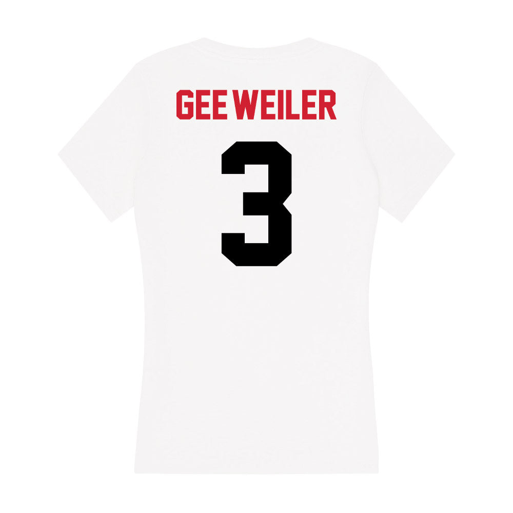 Arkansas State - NCAA Women's Volleyball : Libby Gee-Weiler - Women's V-Neck T-Shirt-1