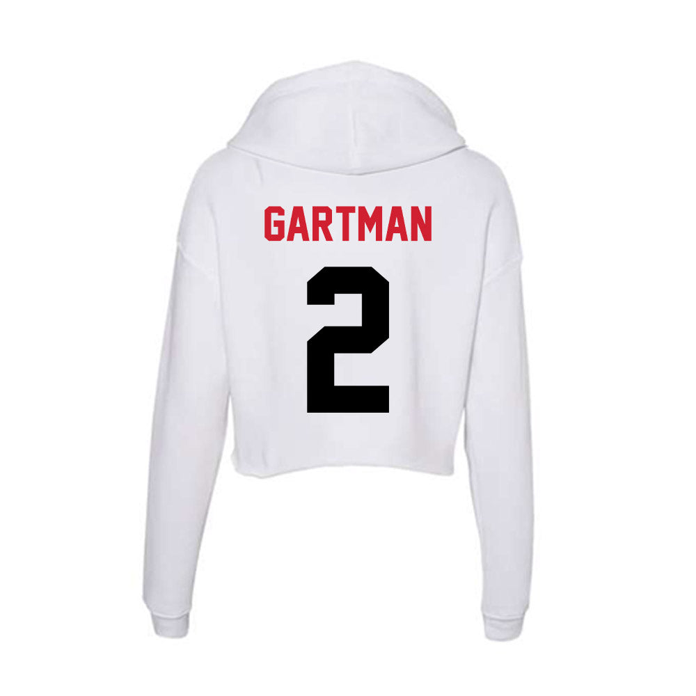 Arkansas State - NCAA Baseball : Andrew Gartman - Women's Crop Fleece Hoodie-1