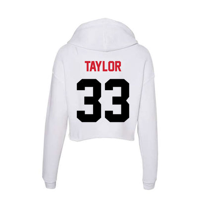 Arkansas State - NCAA Men's Basketball : Layne Taylor - Women's Crop Fleece Hooded Sweatshirt-1