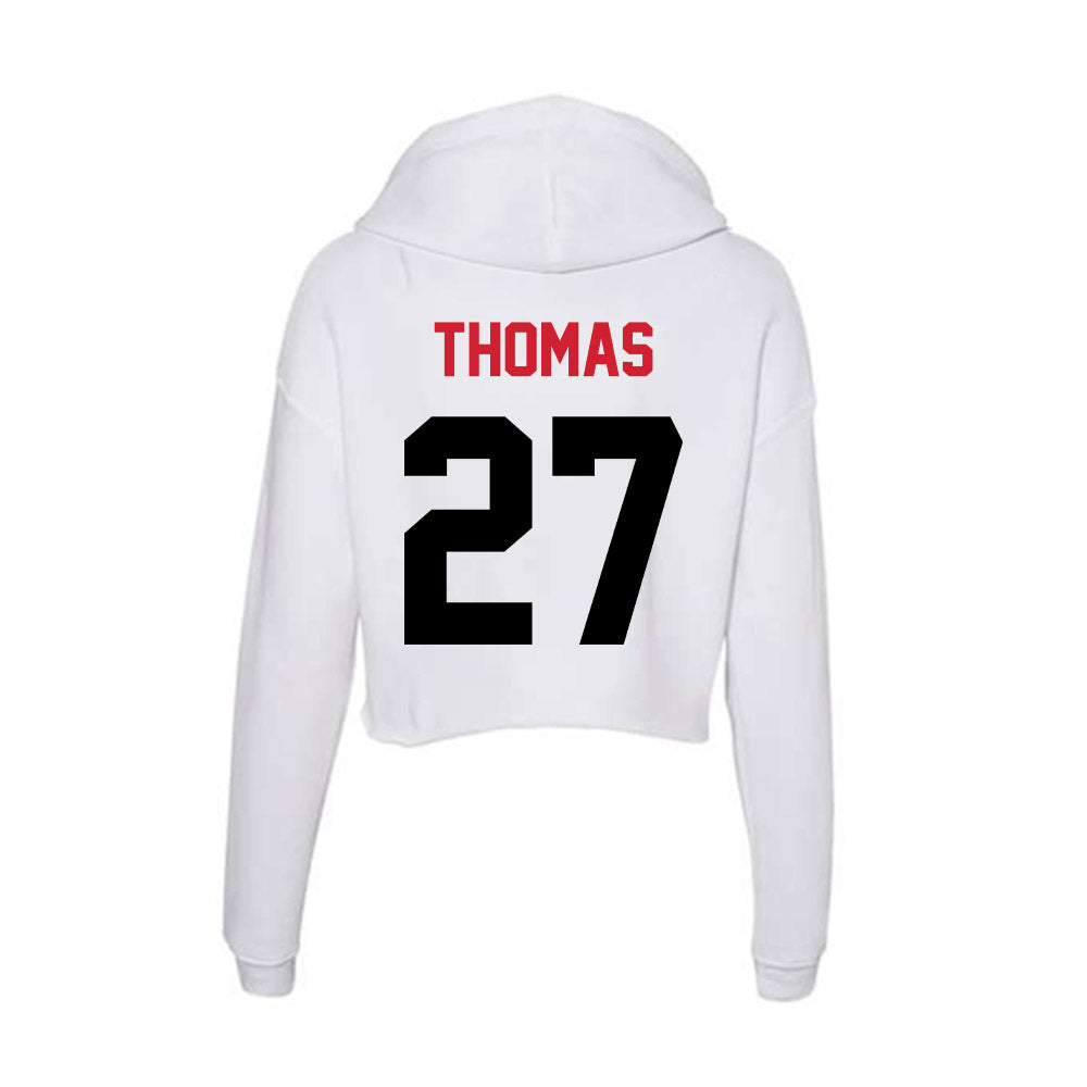 Arkansas State - NCAA Football : AJ Thomas - Women's Crop Fleece Hoodie-1