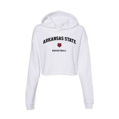Arkansas State - NCAA Men's Basketball : Layne Taylor - Women's Crop Fleece Hooded Sweatshirt-0