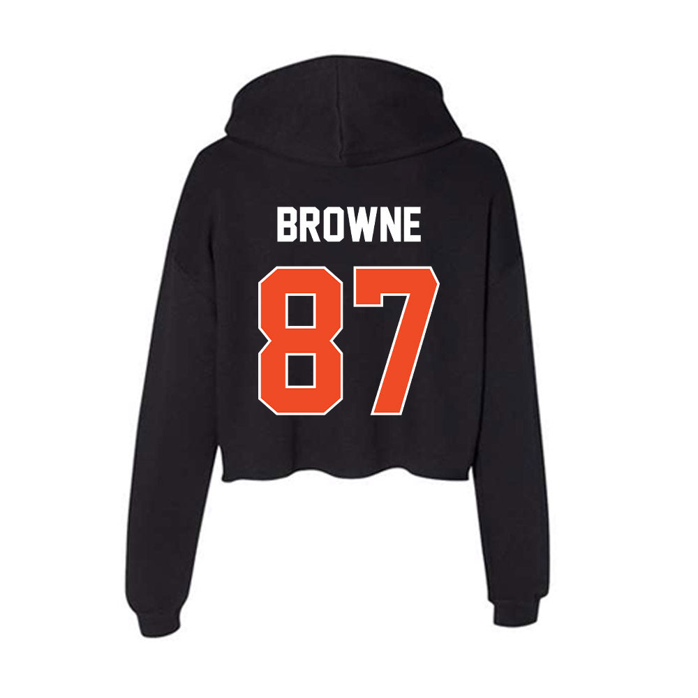 Boise State - NCAA Football : Keawe Browne - Women's Crop Fleece Hoodie-1