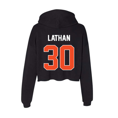 Boise State - NCAA Men's Basketball : Ethan Lathan - Women's Crop Fleece Hooded Sweatshirt-1