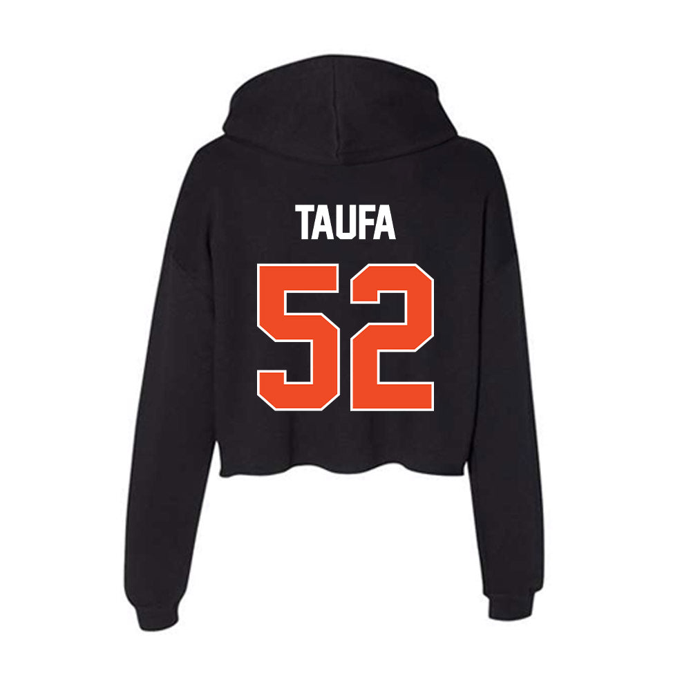 Boise State - NCAA Football : Stewart Taufa - Women's Crop Fleece Hooded Sweatshirt-1