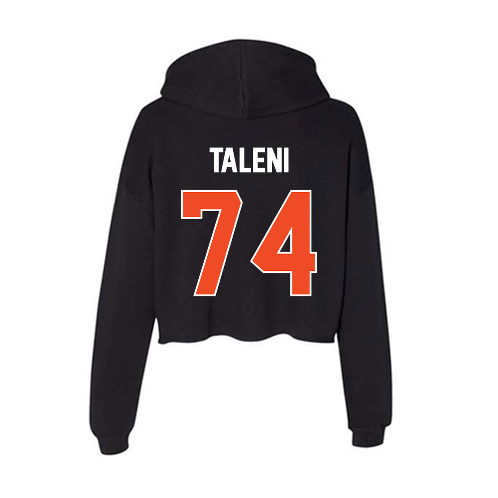 Boise State - NCAA Football : Alma Taleni - Women's Crop Fleece Hooded Sweatshirt-1