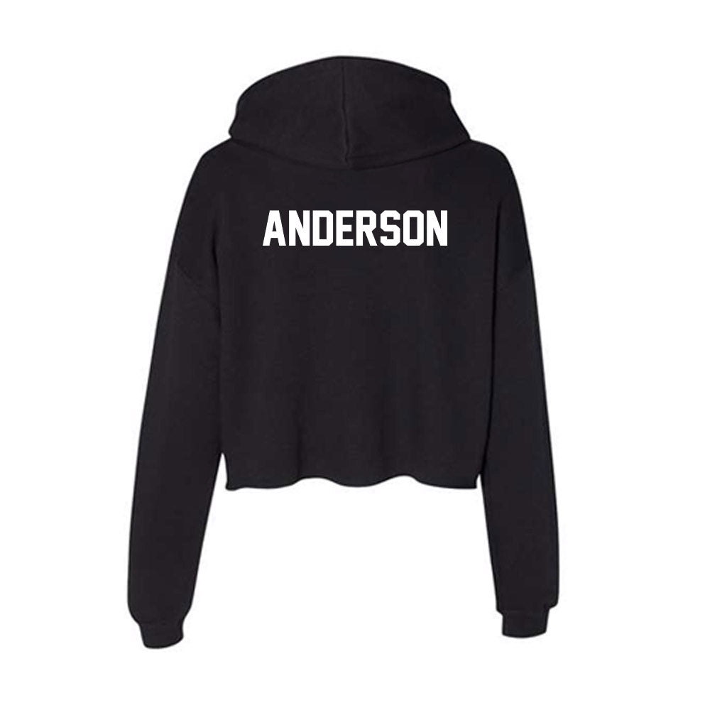 Boise State - NCAA Men's Golf : Justin Anderson - Women's Crop Fleece Hooded Sweatshirt-1