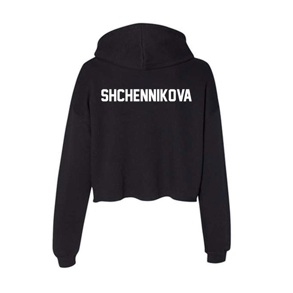 Boise State - NCAA Women's Gymnastics : Kristina Shchennikova - Women's Crop Fleece Hooded Sweatshirt-1