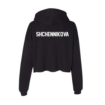 Boise State - NCAA Women's Gymnastics : Kristina Shchennikova - Women's Crop Fleece Hooded Sweatshirt-1