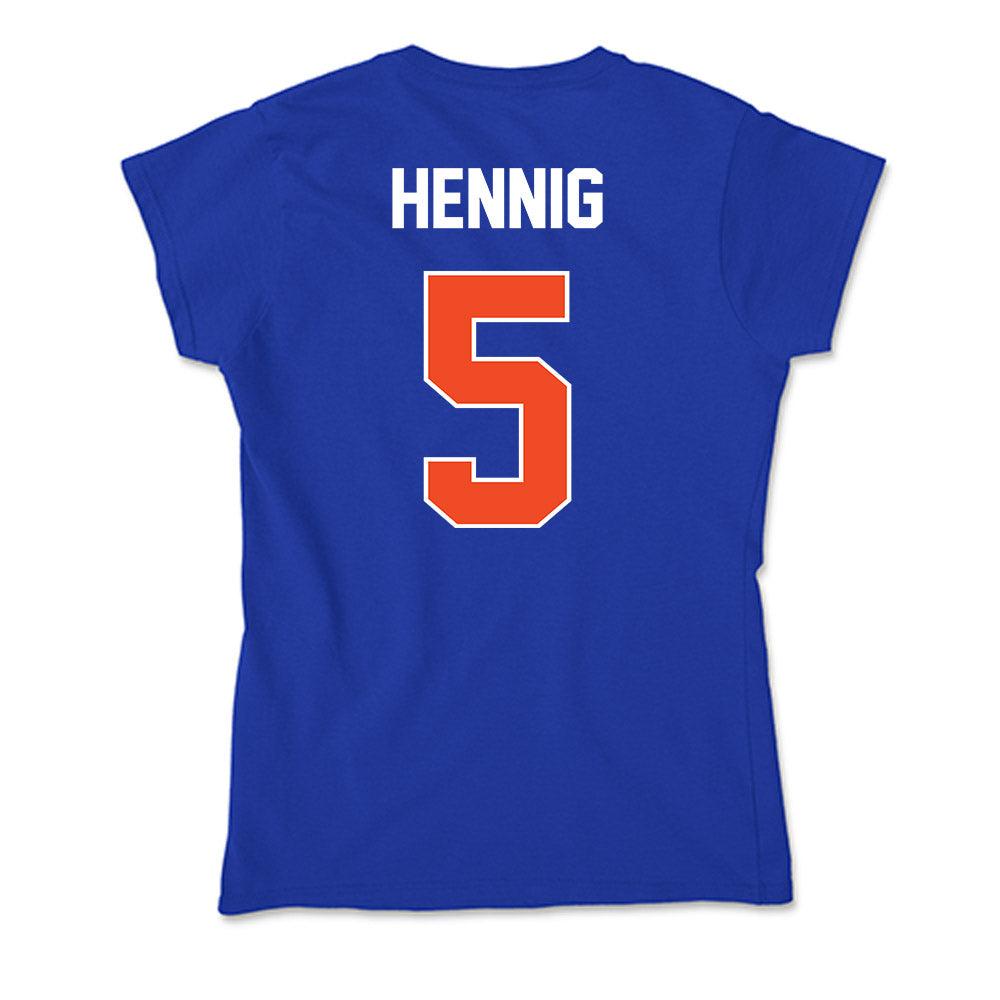 Boise State - NCAA Men's Basketball : Brady Hennig - Soft Style Women’s T-Shirt-1