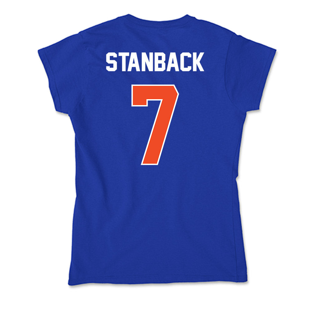 Boise State - NCAA Men's Basketball : Jerquarius Stanback - Soft Style Women’s T-Shirt-1