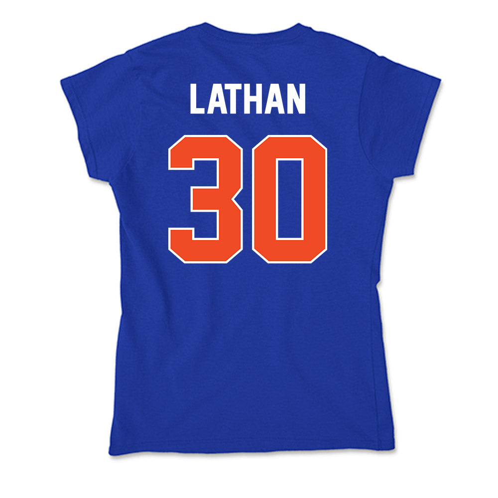 Boise State - NCAA Men's Basketball : Ethan Lathan - Soft Style Women’s T-Shirt-1