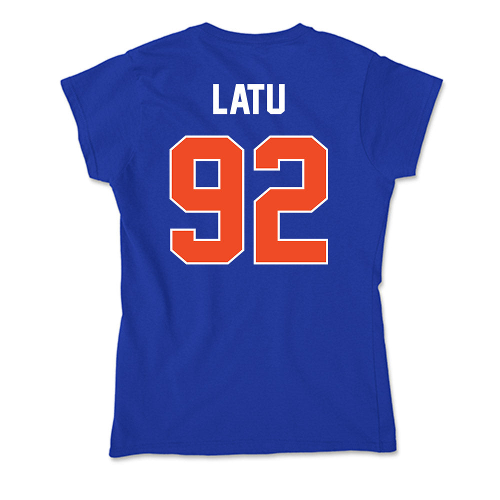 Boise State - NCAA Football : David Latu - Soft Style Women’s T-Shirt-1