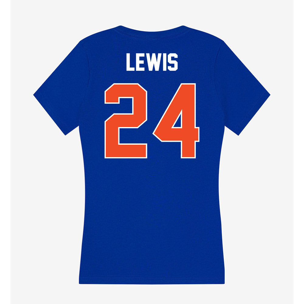 Boise State - NCAA Women's Basketball : Jayda Lewis - Women's V-Neck T-Shirt-1