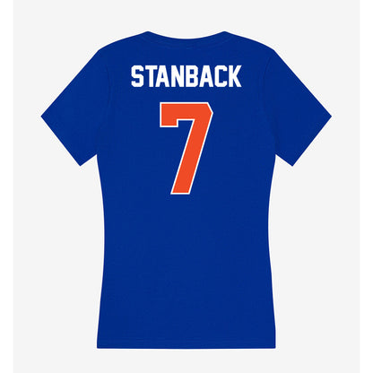 Boise State - NCAA Men's Basketball : Jerquarius Stanback - Women's V-Neck T-Shirt-1