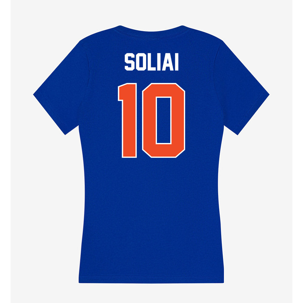 Boise State - NCAA Football : Madden Soliai - Women's V-Neck T-Shirt-1