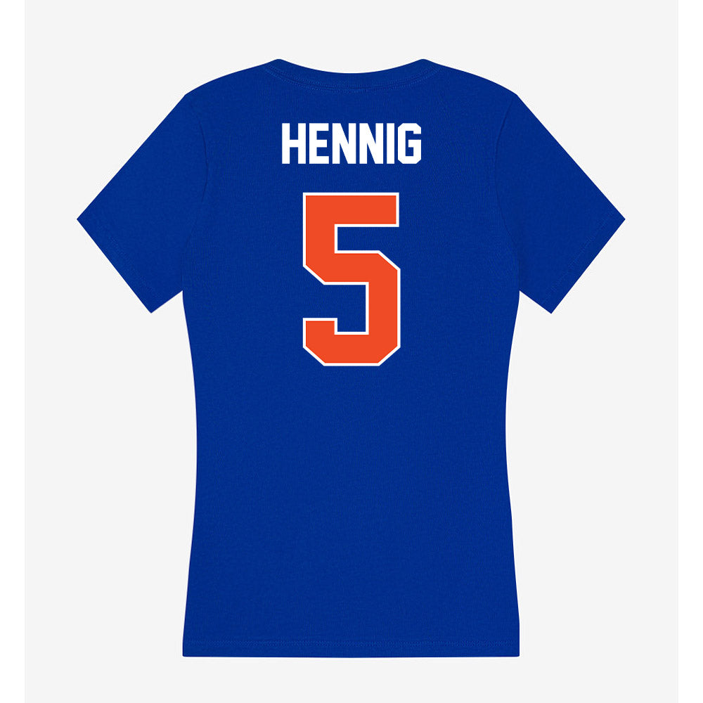 Boise State - NCAA Men's Basketball : Brady Hennig - Women's V-Neck T-Shirt-1
