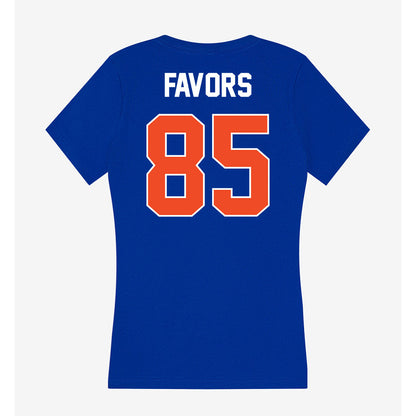 Boise State - NCAA Football : Terrious Favors - Women's V-Neck T-Shirt-1