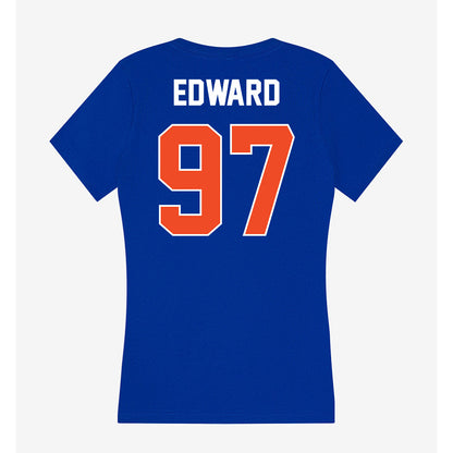 Boise State - NCAA Football : Mikaio Edward - Women's V-Neck T-Shirt-1