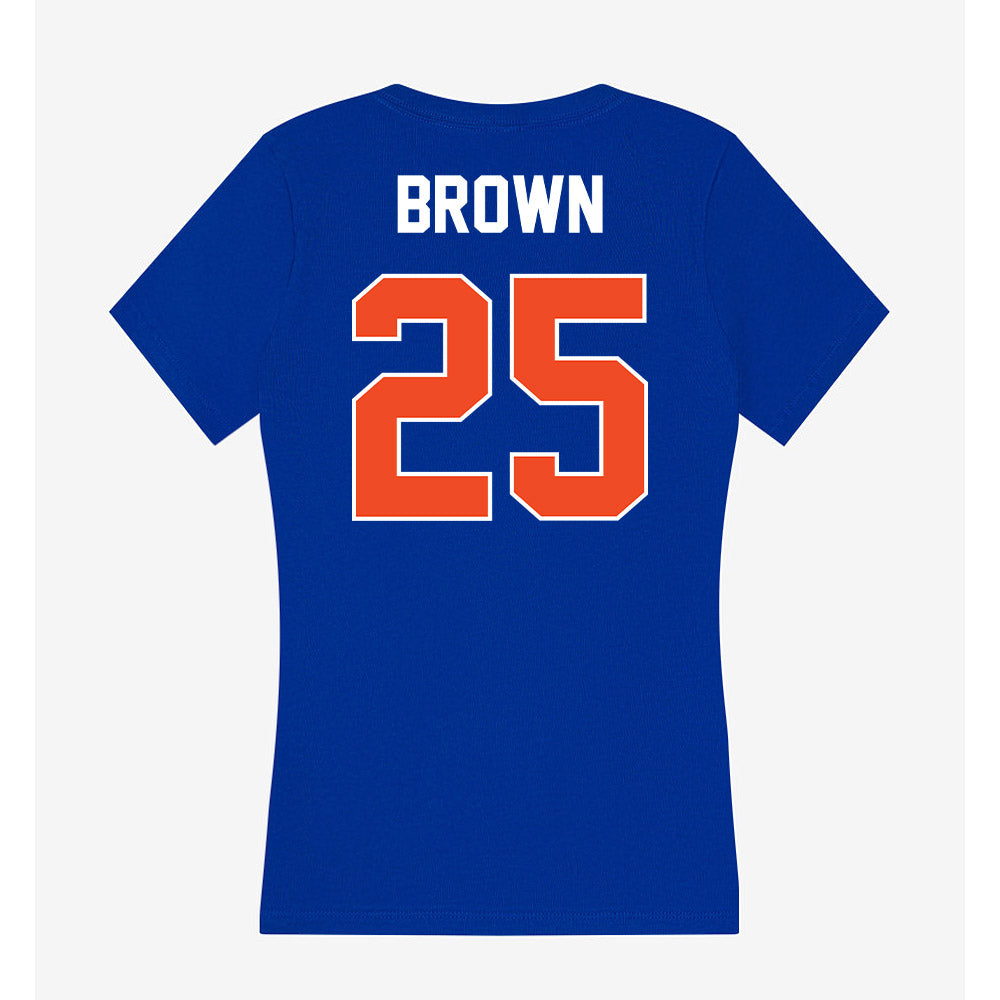 Boise State - NCAA Football : Quinton Brown - Women's V-Neck T-Shirt-1