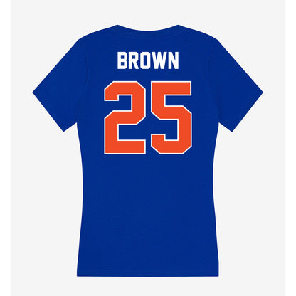 Boise State - NCAA Football : Quinton Brown - Women's V-Neck T-Shirt-1