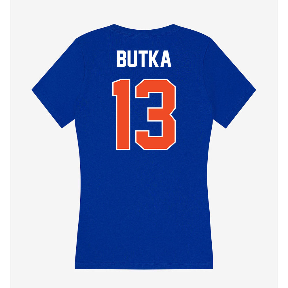 Boise State - NCAA Men's Basketball : Dovydas Butka - Women's V-Neck T-Shirt-1