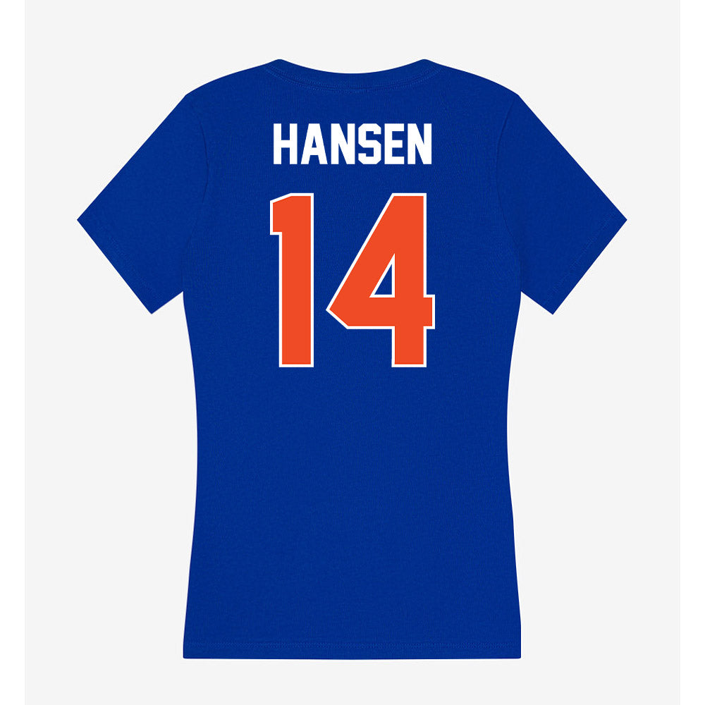 Boise State - NCAA Women's Basketball : Mya Hansen - Women's V-Neck T-Shirt-1
