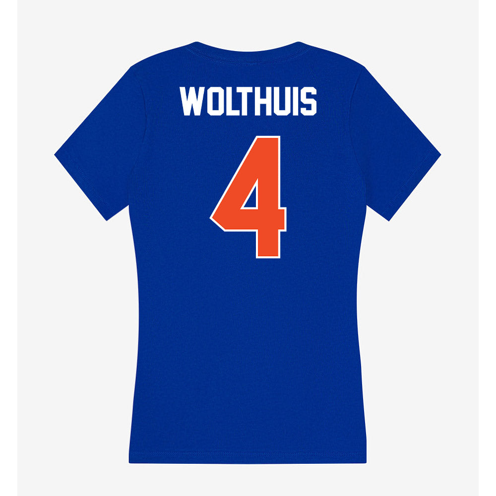Boise State - NCAA Beach Volleyball : Elli Wolthuis - Women's V-Neck T-Shirt-1