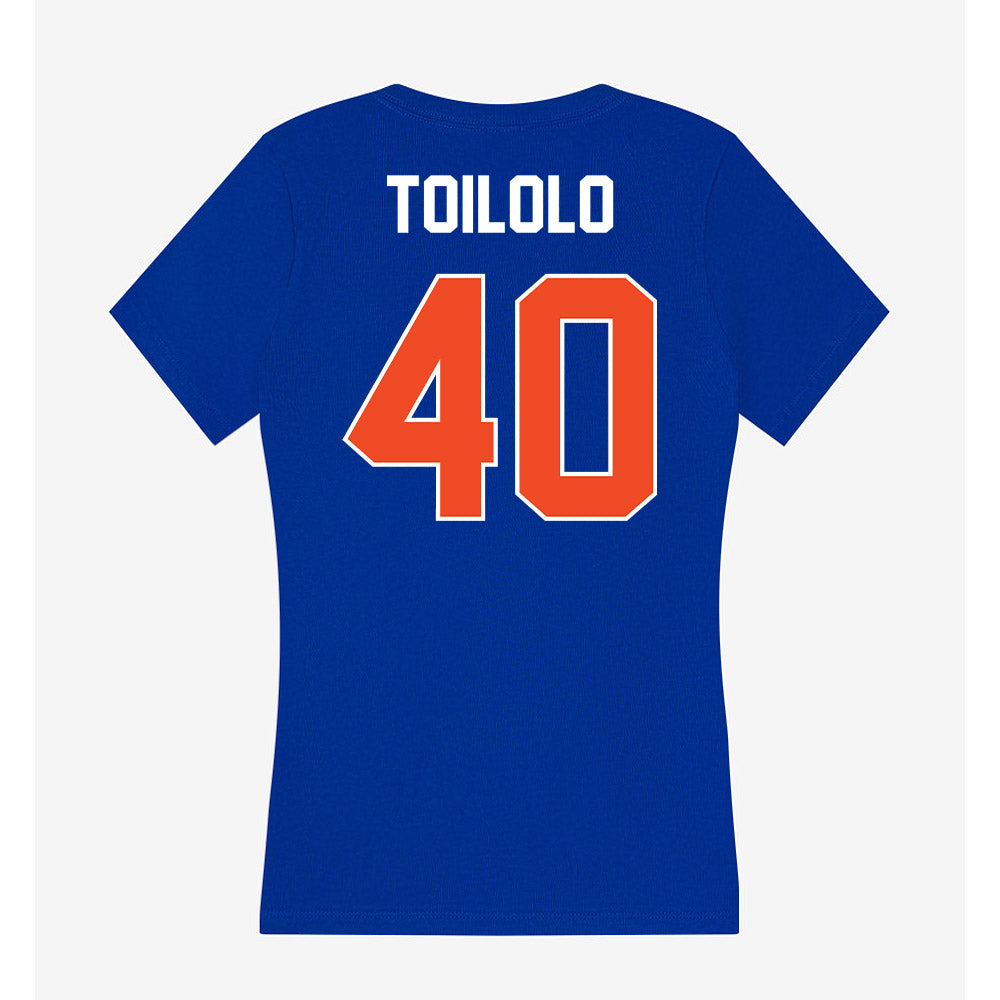 Boise State - NCAA Football : De'Shawn Toilolo - Women's V-Neck T-Shirt-1