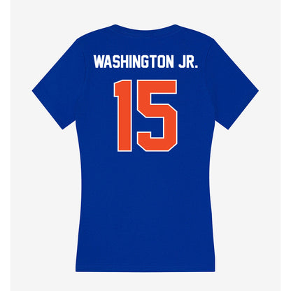 Boise State - NCAA Football : JeRico Washington Jr. - Women's V-Neck T-Shirt-1