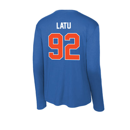 Boise State - NCAA Football : David Latu - Activewear Long Sleeve T-Shirt-1