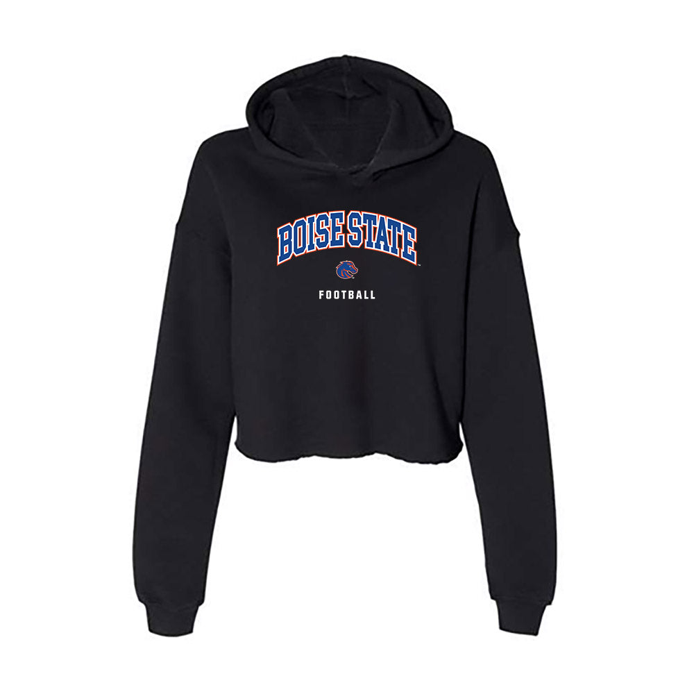 Boise State - NCAA Football : Cole Miller - Women's Crop Fleece Hooded Sweatshirt-0